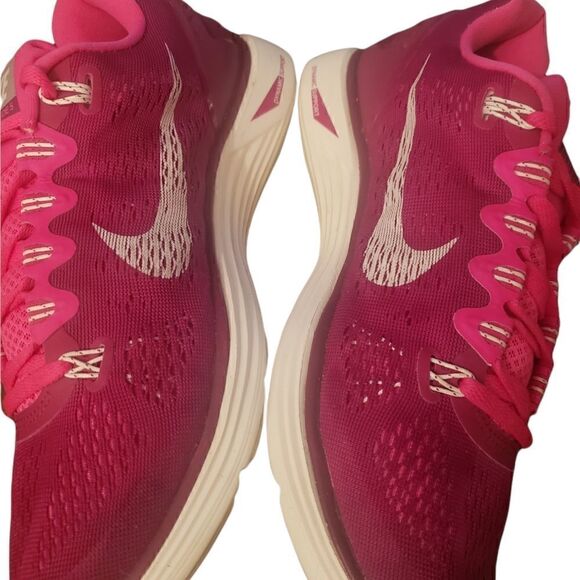 Nike Lunarglide 5 Mesh Raspberry Pink Running Sneakers - Picture 3 of 5